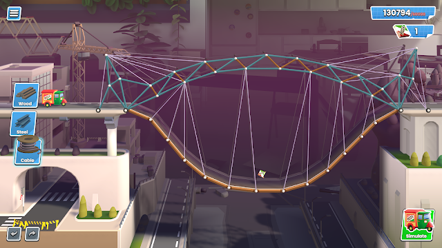 Captura de ecrã do jogo Bridge Constructor Studio
